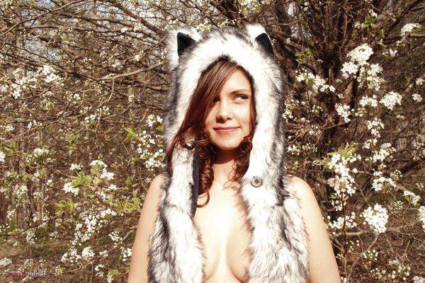 16P Brunette teen Bailey Knox teases outside in Wolf Hunter