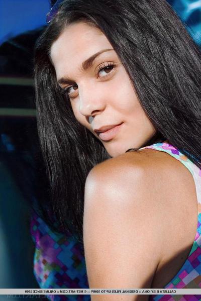 18P Brunette hottie Callista B gets naked outside in "Carneta"