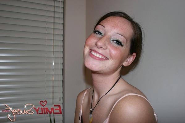 20P Pictures of teen Emily Sweet exposing her perky boobs