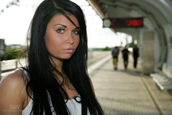 16P Gorgeous brunette teen Florencia flashes her tits and pussy on the Tram 14