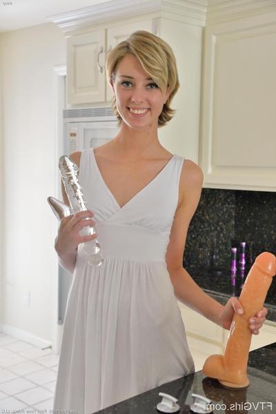 15P Blonde teen Amy finds out how much her pussy can take