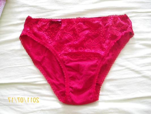 11P My wife's briefs and my cock