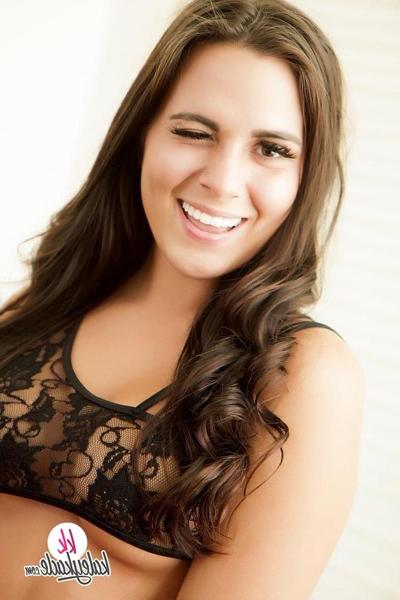 15P Hot teen Kaley Kade poses and teases in her black lace lingerie