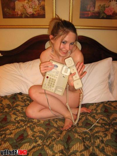 12P Horny petite babe Shelby gets down and dirty with a new friend over the phone