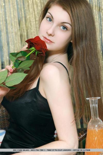 18P Marta E strips naked out of her pretty dress to show off her gorgeous breasts