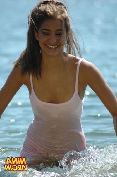 20P Pictures of teen Nina Virgin getting all wet