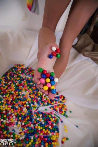 15P Pretty girl Salina Ford has sweet dreams about candy