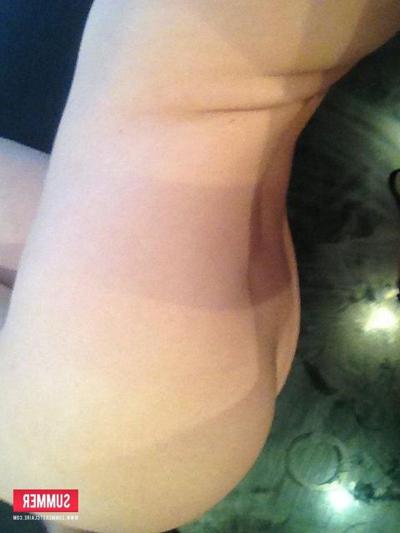 12P Summer strips her sexy pink and black lingerie just for you