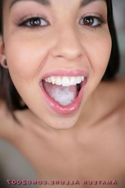 15P Stunning teen Talia deepthroats cock and eats jizz