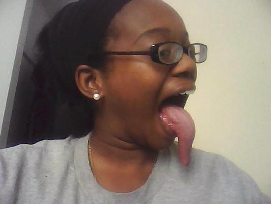 7P Sexy long tongue ebony