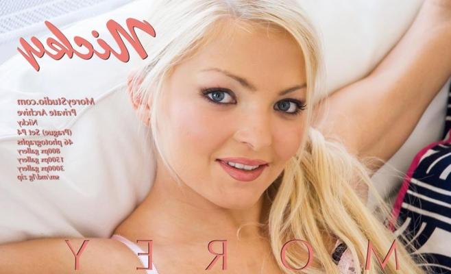 11P Blonde teen Nicky shows you her tits and pussy in a plaid skirt