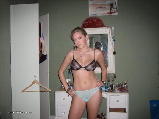 15P Sexy blonde teen showing off her nice breasts