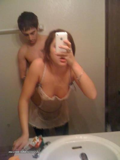15P Cocksucking teen chick gets fucked from behind and takes selfies