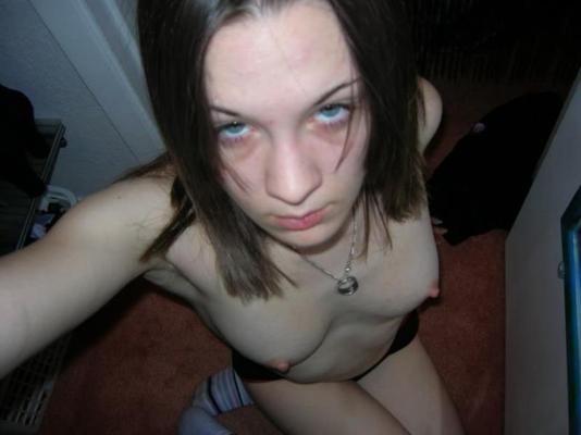 14P Brunette coed shares some selfies of her perky tits
