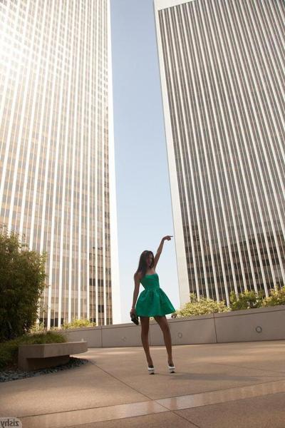 8P Brunette coed Yesenia Corral shows you what's up her dress