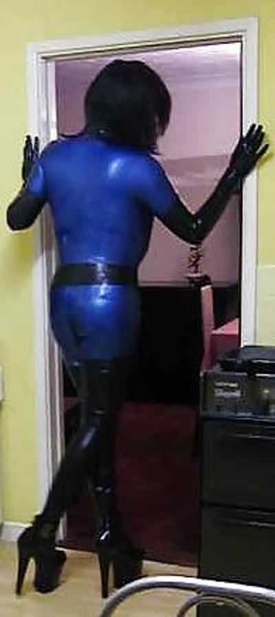 5P Blue Pearlsheen Catsuit