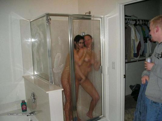 14P Pictures of two amateur teen lesbians fondling each other in the shower