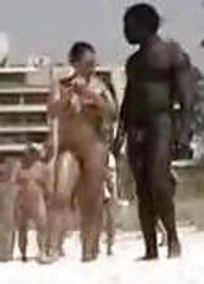 6P Interracial nude beach