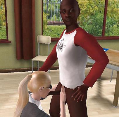 21P 3D Interracial Class Room
