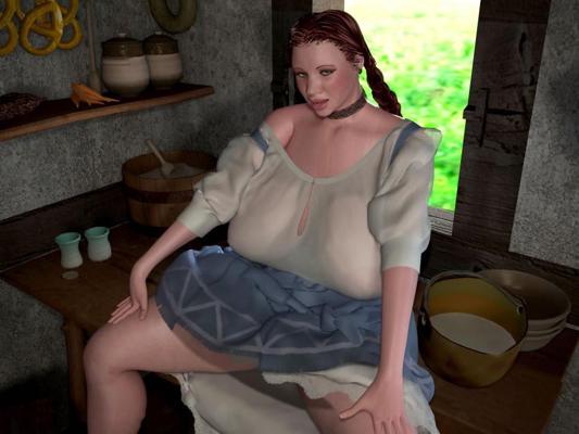 12P Bigtitted 3D BBW country girl shows her pink pussy