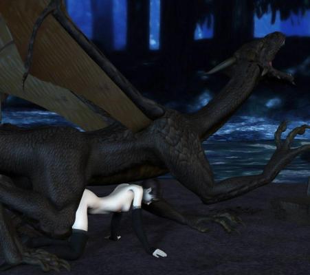 16P Shy tattoed 3d teen elf having her first sex with a dragon