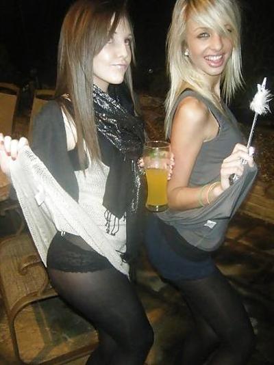 24P Amateurs in black pantyhose & tights