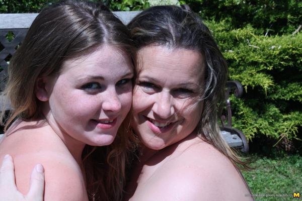 16P British chubby old and teen lesbian couple at the hottub