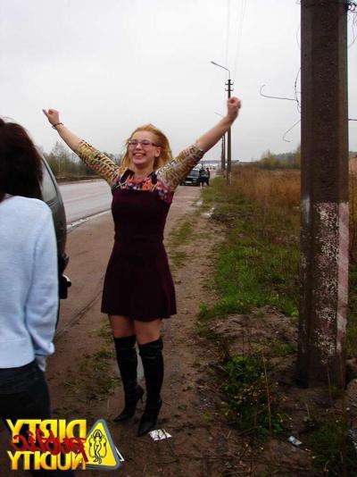 15P Luba pissing on the road