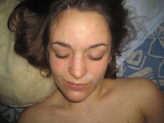 10P Photo compilation of a horny chick who got spermed up big time