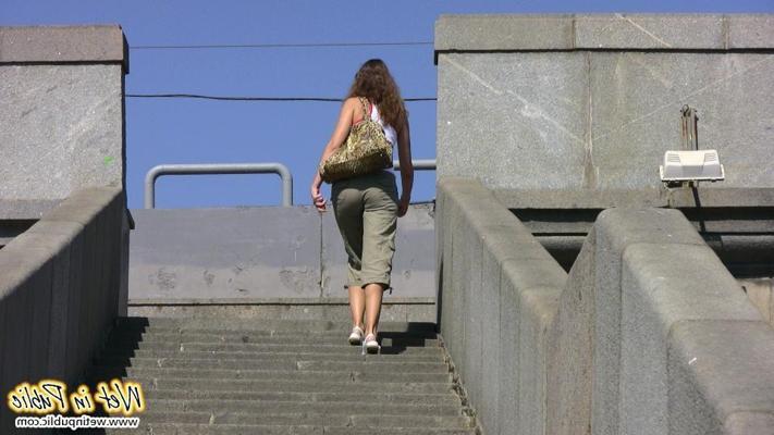 12P Girl wets her pants on a sightseeing tour and changes into a sexy dress