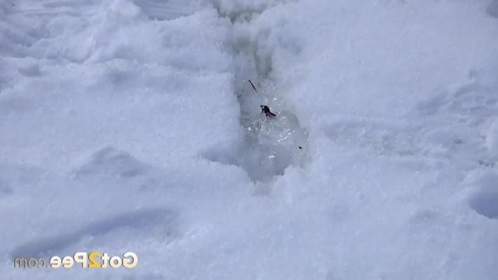 15P 露出度の高い衣装を着たセクシーなブロンドが雪の中でオシッコをする