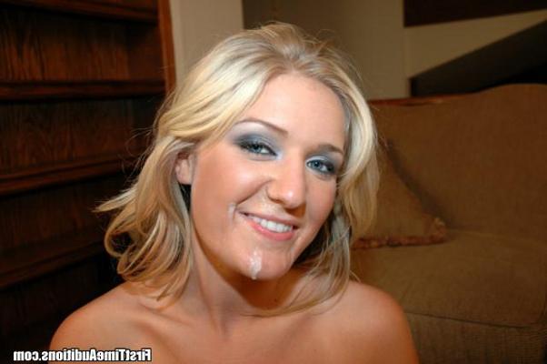 15P Hot first timer takes a huge dose of cum on her pretty little face