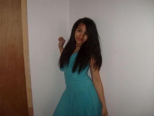 11P Cute Latina teen posing topless and sucking dick