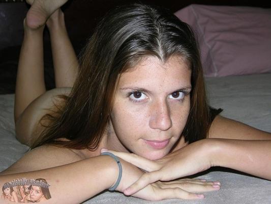 14P Cute amateur teenager with freckles modeling nude