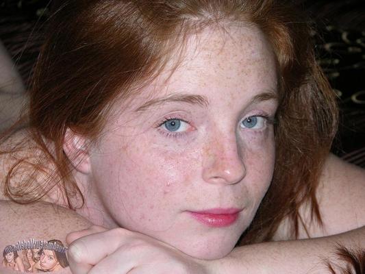 14P Amateur redhead teen with freckles and hairy pussy