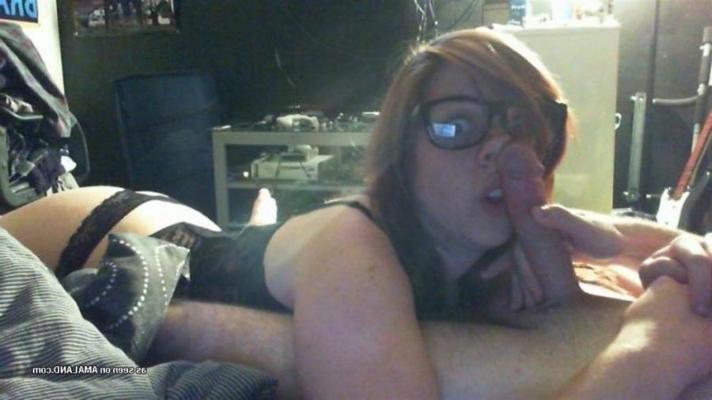 11P Geeky babe plays with her boyfriend's hard cock