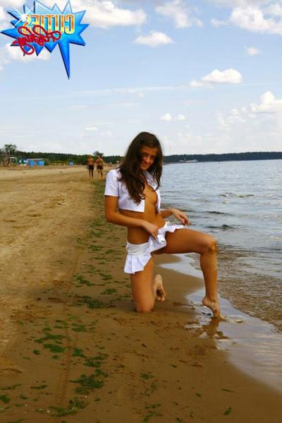 16P Hot girl in a short skirt with no panties under it