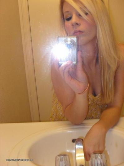 10P Blonde teen cutie modeling her summer dress