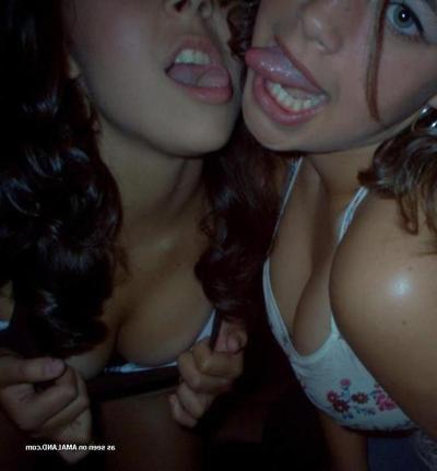 10P Horny wild lesbians licking lips amateur photos