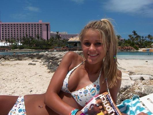 15P Gorgeous cute amateur busty teen posing on camera