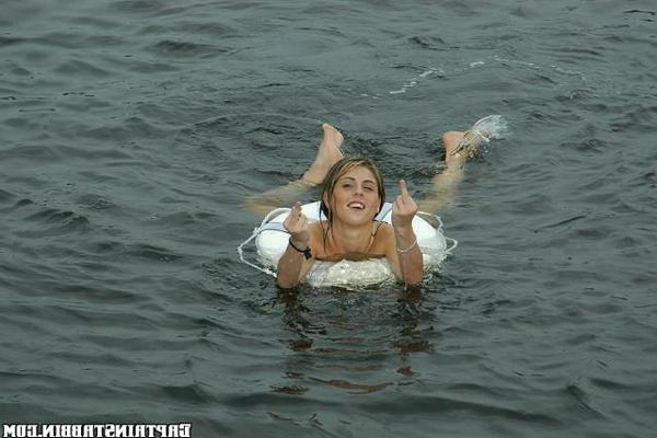 15P Cute brunnette amateur gets in her bikini to go on her first boat ride