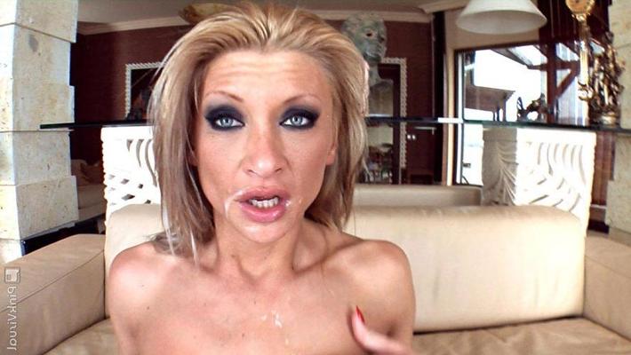 15P Big tits blonde slut girl hardcore gangbang sex and anal dp