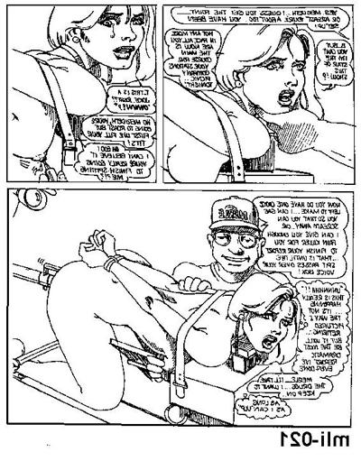 15P evil machine forces sharp pole up girls ass