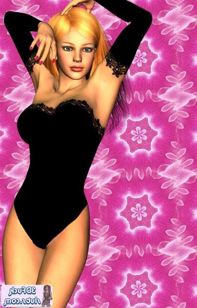 16P Toon girl in lingerie poses