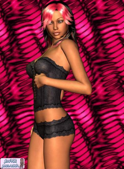 16P Toon fille en lingerie pose