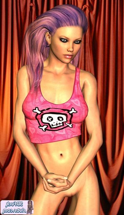 16P Emo-Toon-Mädchen im Tanktop