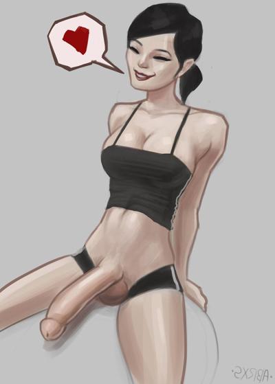 16P Dickgirls workout erections