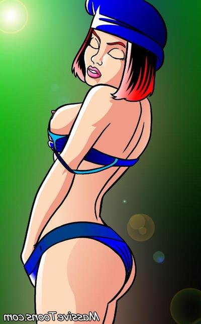 15P A tranny toon with huge tits nails a busty hottie