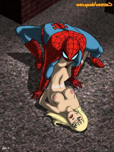 12P Tesão Spidey batendo Gwens buceta molhada