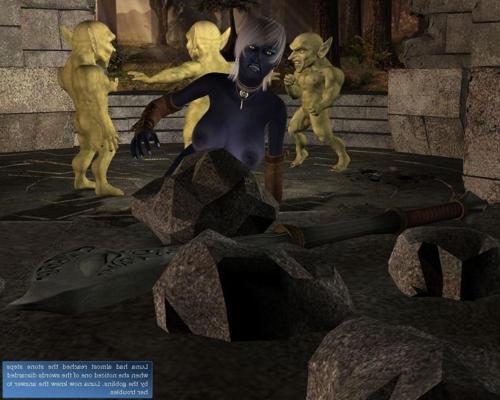 16P Two horny goblins fucking shy looking blue skin elf